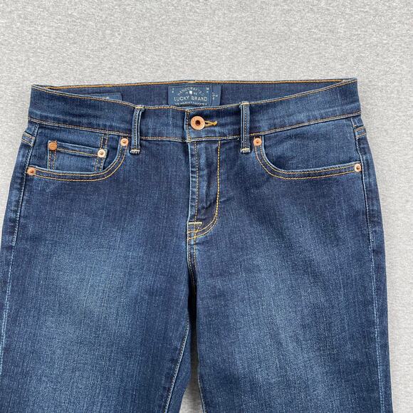 Lucky Brand Jeans Womens 4/27 Blue Sweet n Low Bootcut Dark Wash Lenoir Mid Rise - Picture 15 of 16